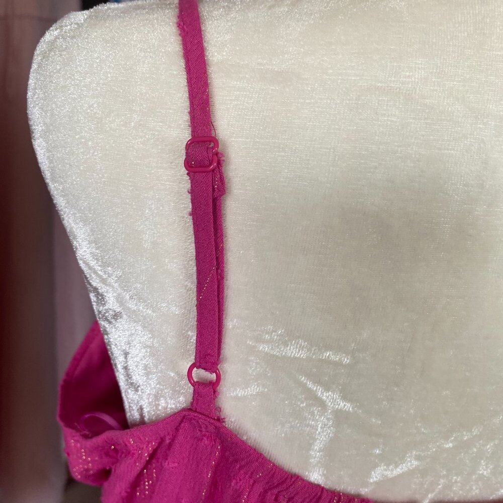 Francesca's Blue Rain women's XL magenta tie at waist A-line dress - Picture 7 of 13